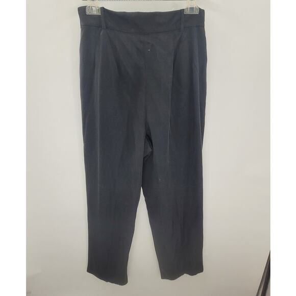 Vintage Esprit Black Sheen Pleated Side Button Parachute Pants 80s 90s size 9-10 - Picture 3 of 13